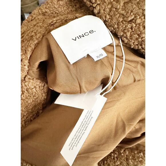 Vince Brown Oversized Faux Fur Blazer Coat Size Large NWT - Picture 5 of 7